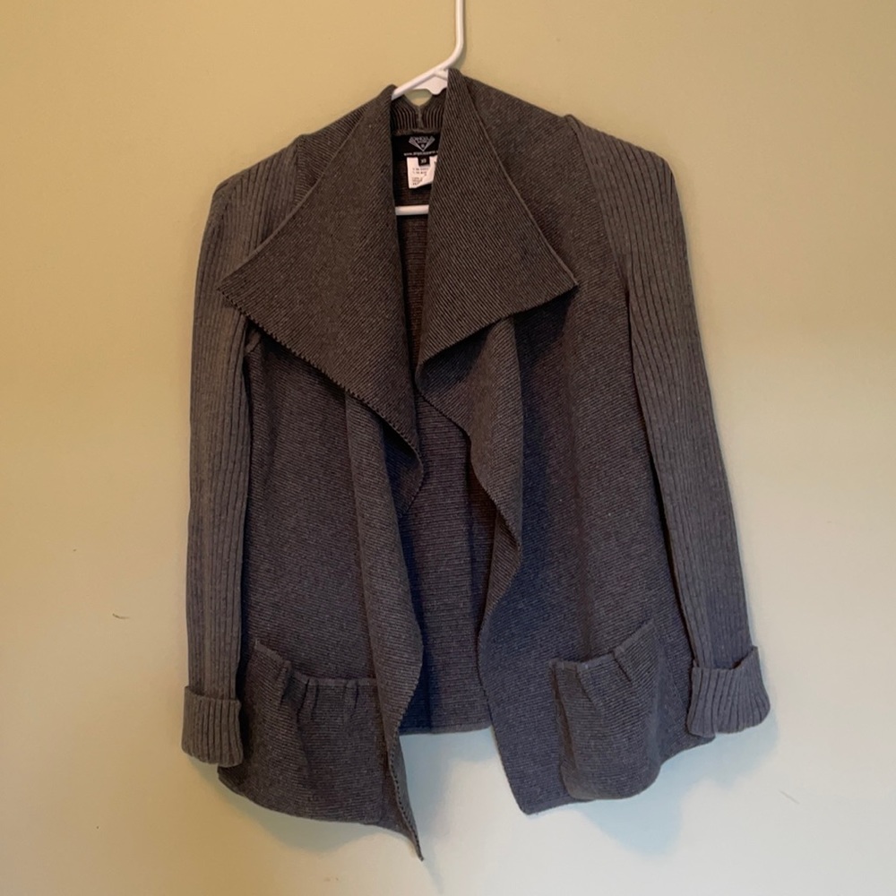 Angel Apparel chunky gray cardigan sweater size xs